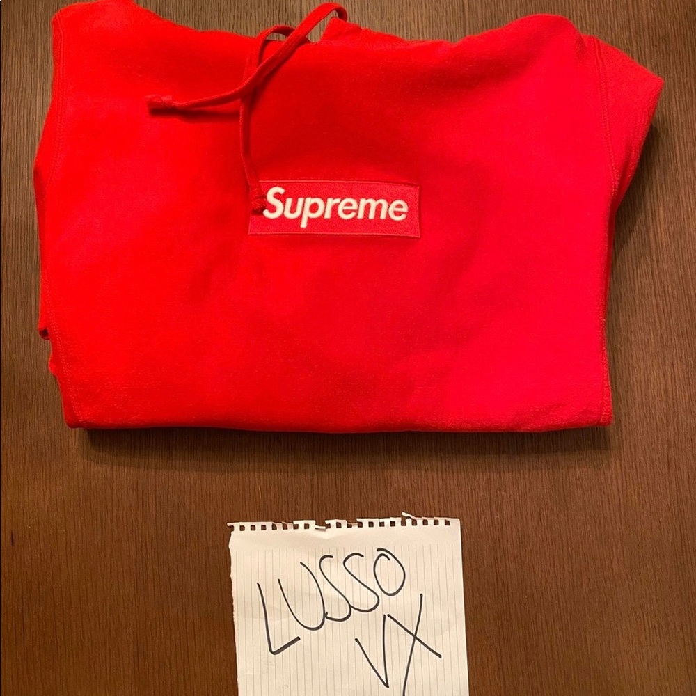 2016 Red Supreme Box Logo Hoodie